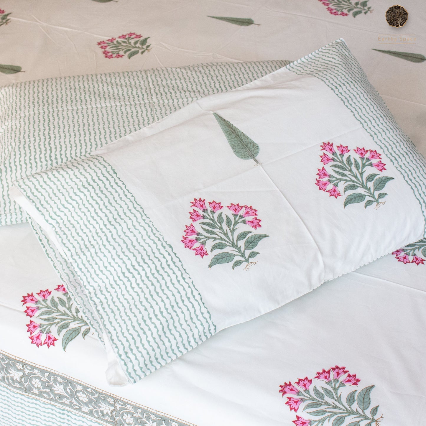 Garden Bloom Pure Cotton King Size Bedsheet Set