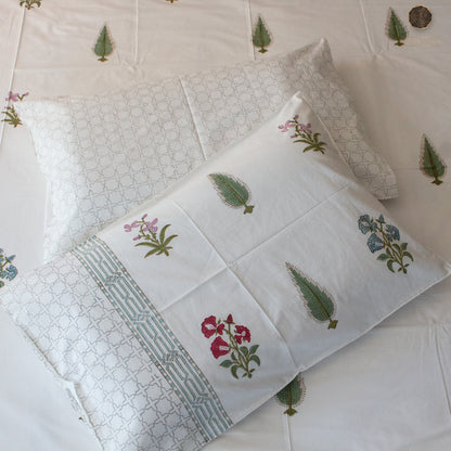 Eden Hand Block Printed Cotton King Size Bedsheet Set