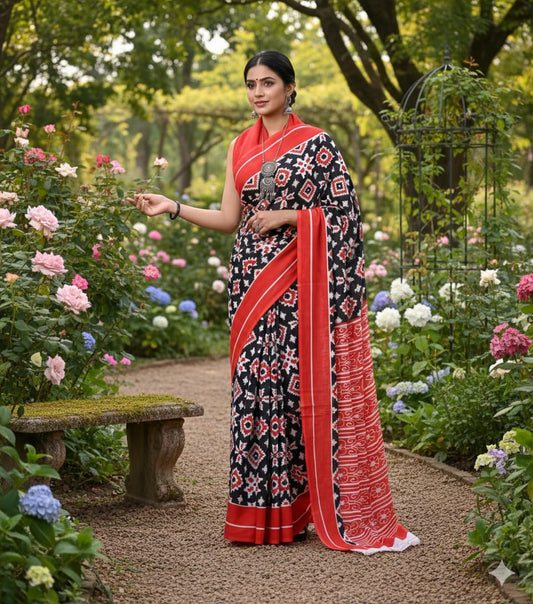Jaipuri Printed Cotton Mulmul Saree