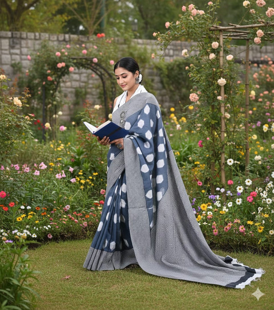Jaipuri Cotton Mulmul Saree with Ethnic Prints