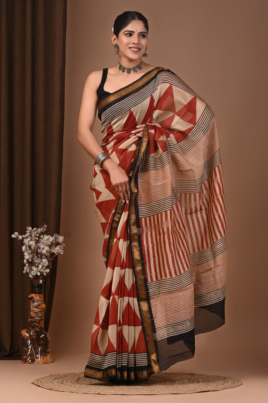 Elegant Maheshwari Silk Saree