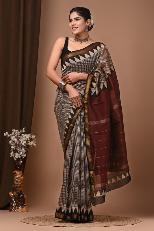 Handloom Maheshwari Silk Saree