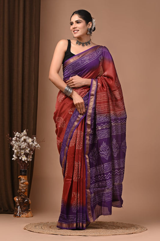 Elegant Maheshwari Silk Saree