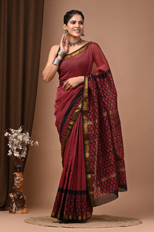 Elegant Maheshwari Silk Saree