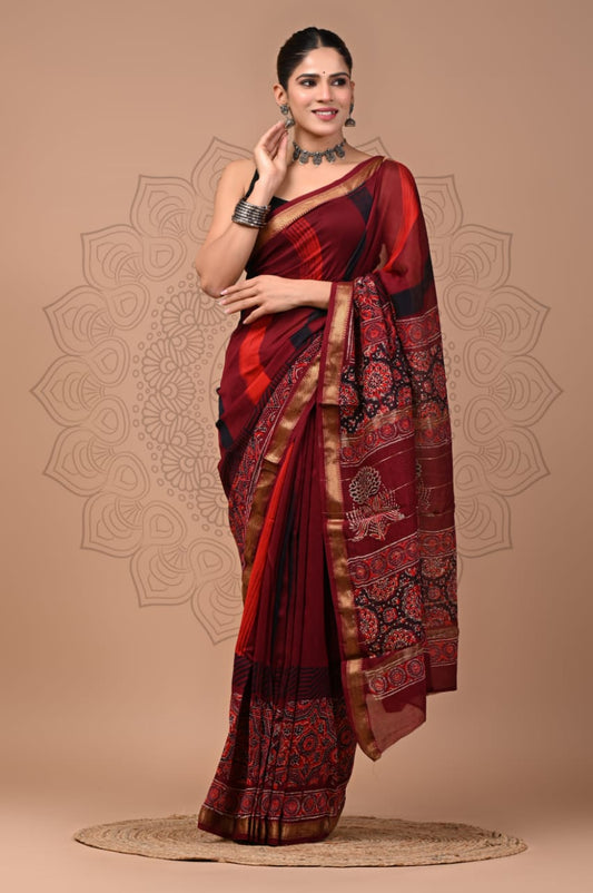 Elegant Maheshwari Silk Saree