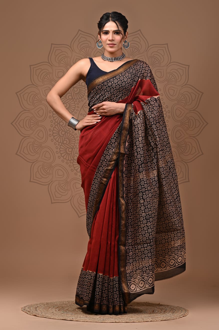 Elegant Maheshwari Silk Saree