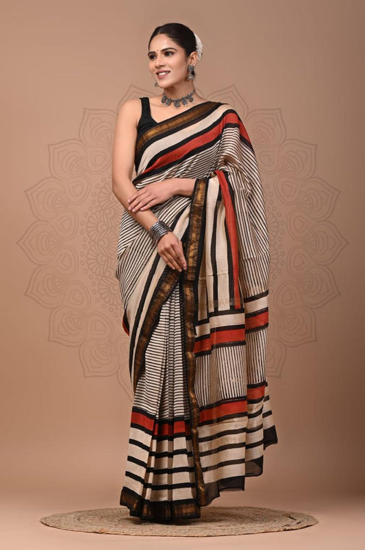 Elegant Maheshwari Silk Saree