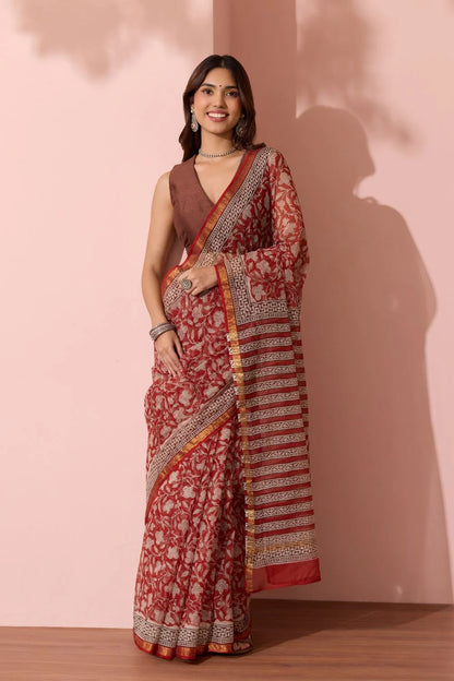 Khadi Saree in  Premium Design Print