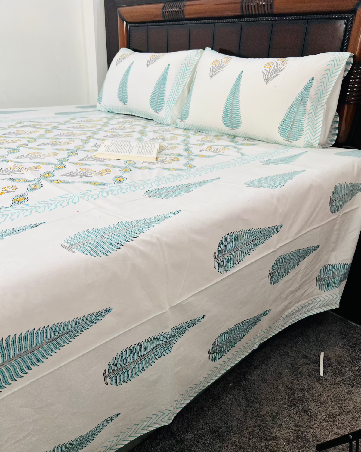 Akash Veena cotton bedsheet set - Heritagewear