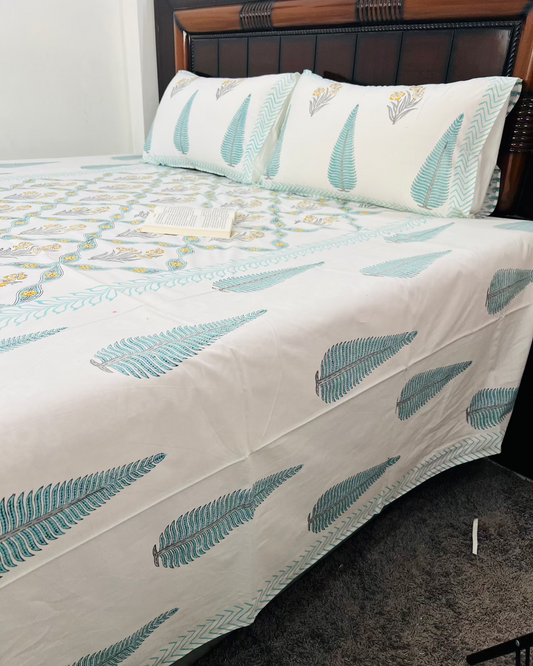 Akash Veena cotton bedsheet set - Heritagewear