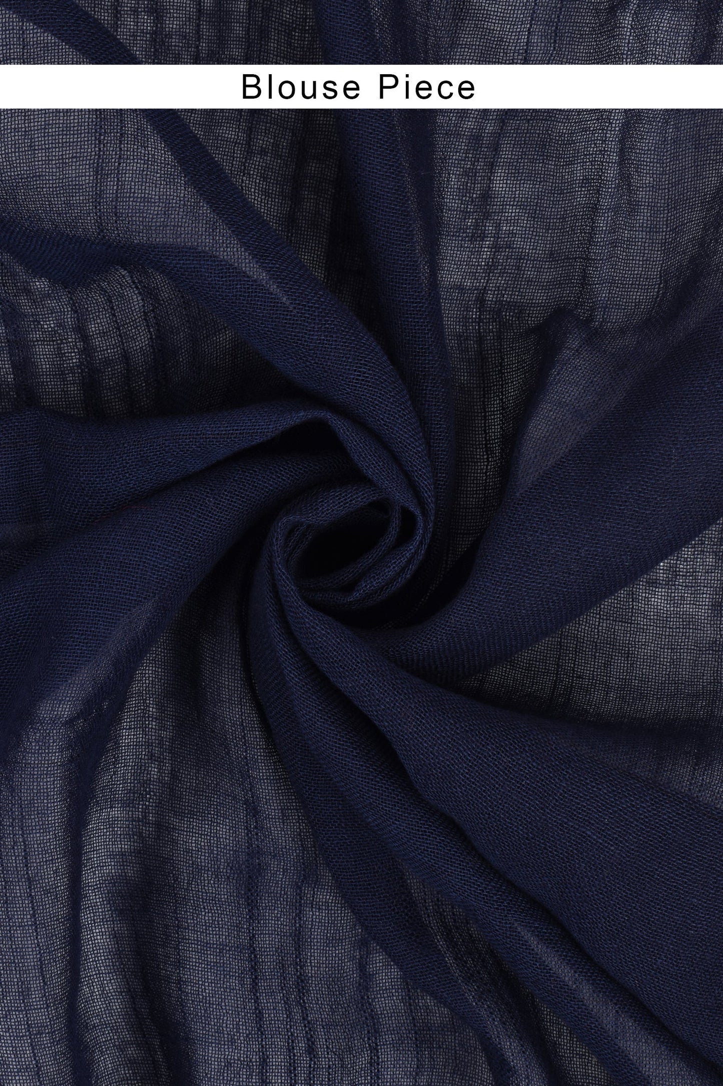 Heritage Meira Indigo Block Print Linen Saree With Blouse Piece