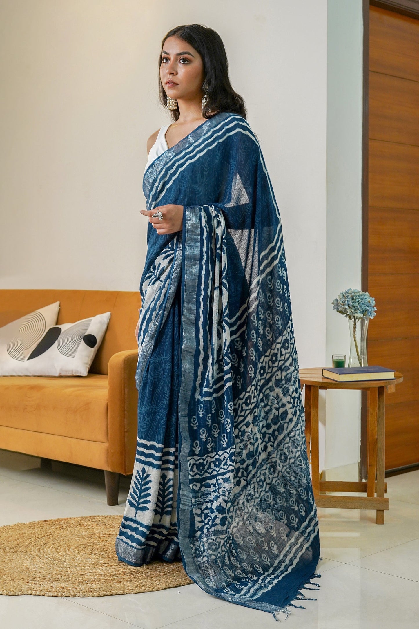 Heritage Coastal Linen Saree