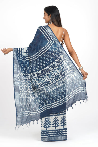 Heritage Coastal Linen Saree