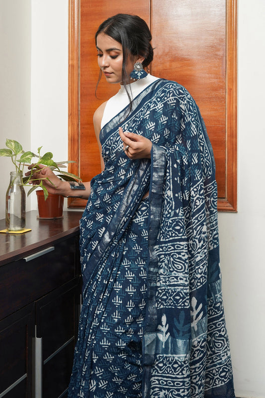 Heritage Ethereal Navy Saree