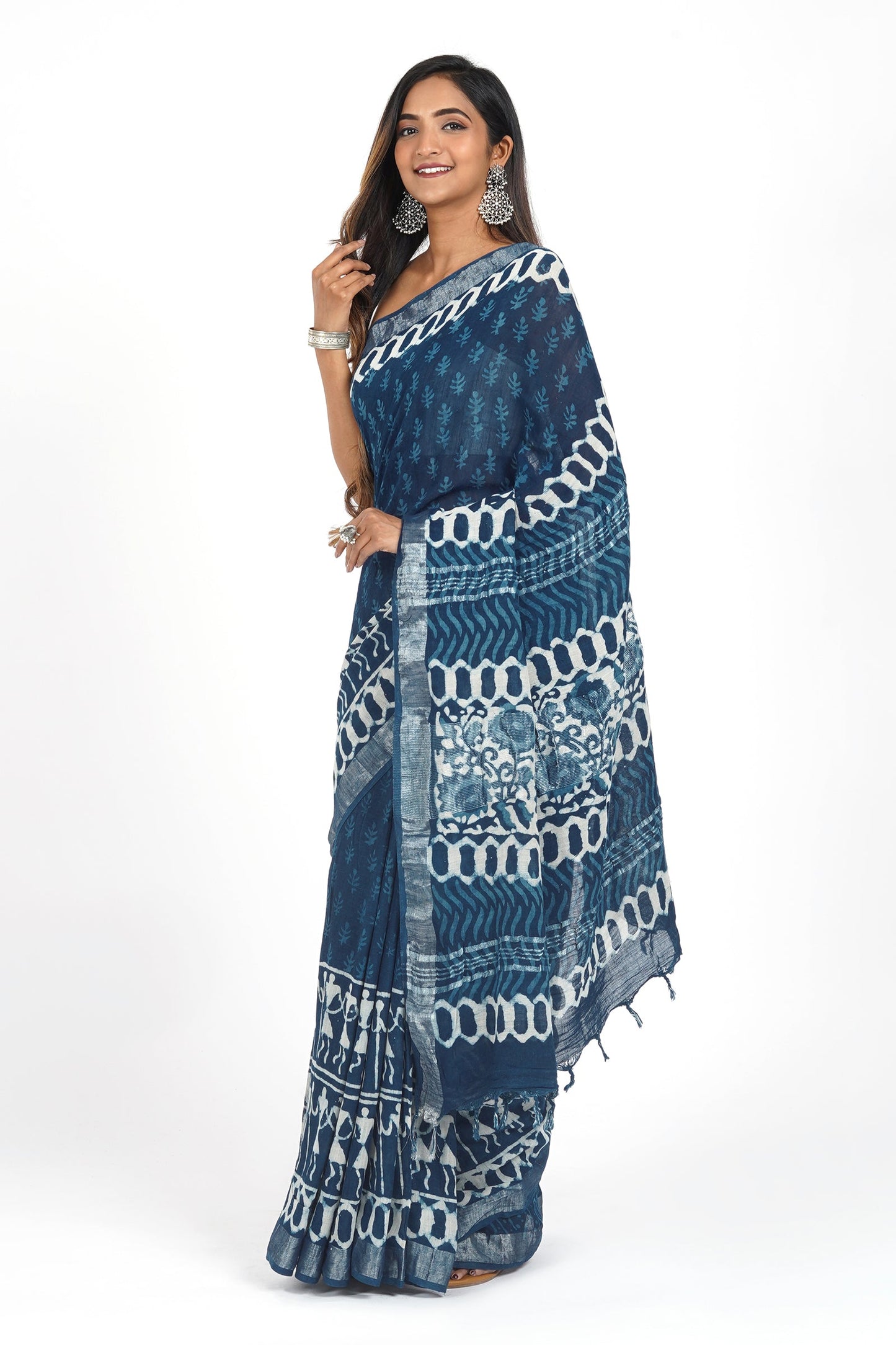 Heritage Maritime Linen Saree