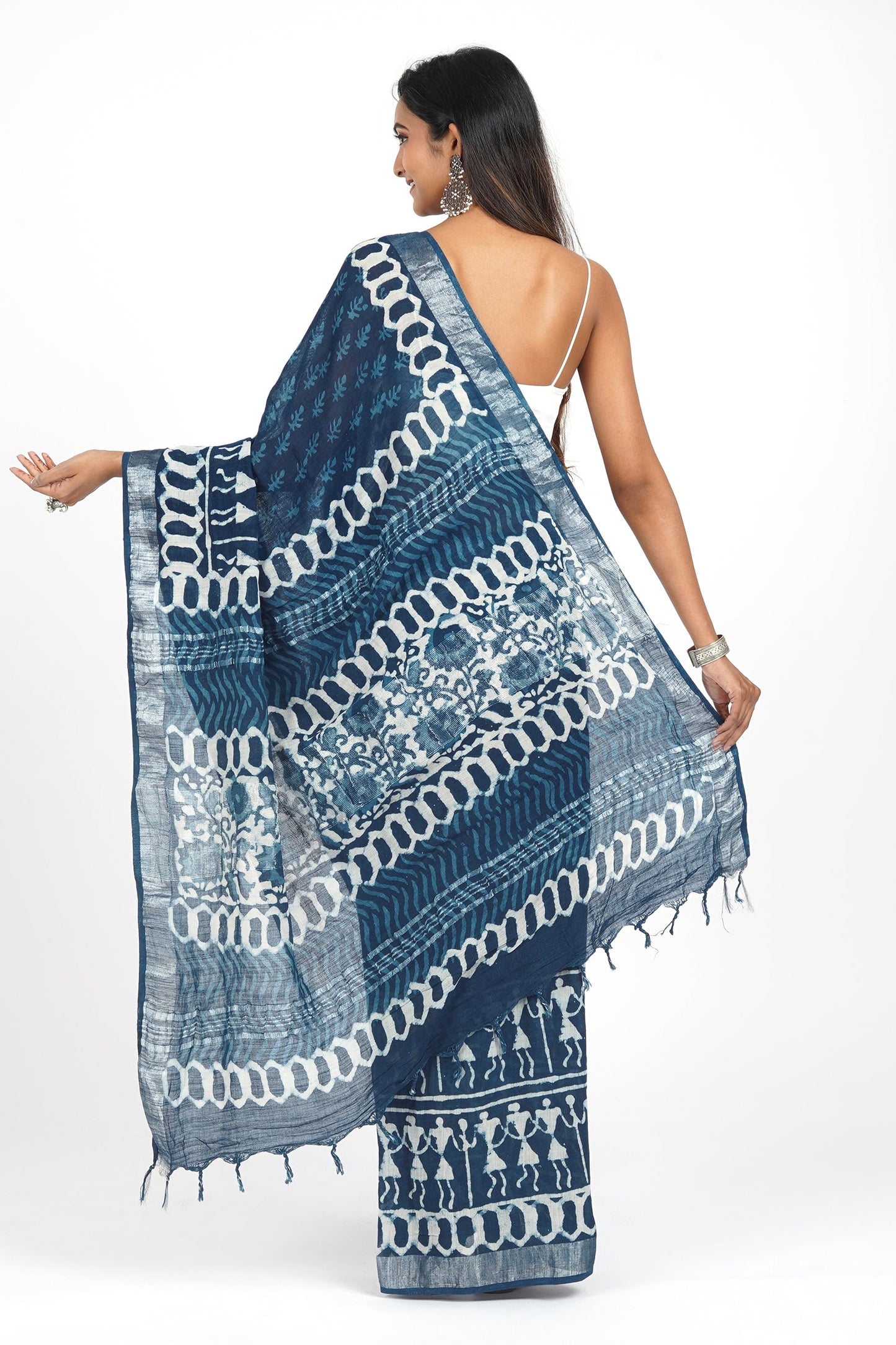 Heritage Maritime Linen Saree
