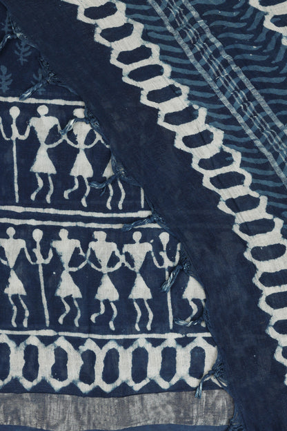 Heritage Maritime Linen Saree
