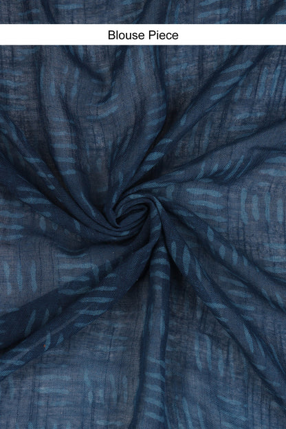 Heritage Deep Blue Linen Saree