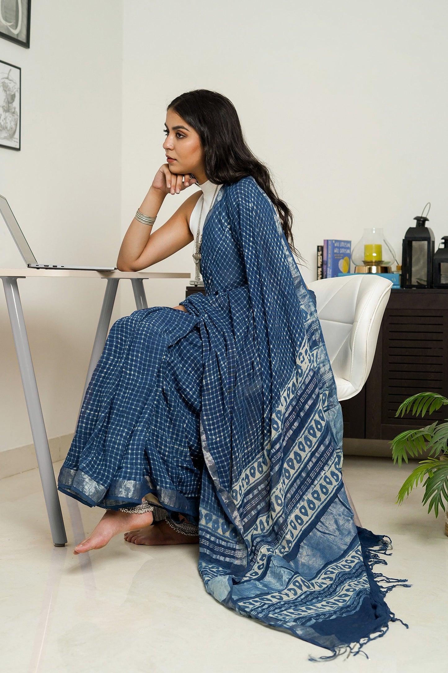 Heritage Midnight Cascade Saree
