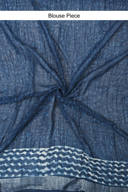 Heritage Sapphire Mist Linen Saree