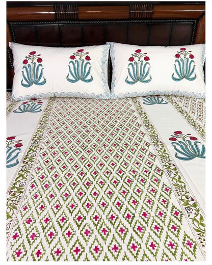 Manorama cotton bedsheet set - Heritagewear