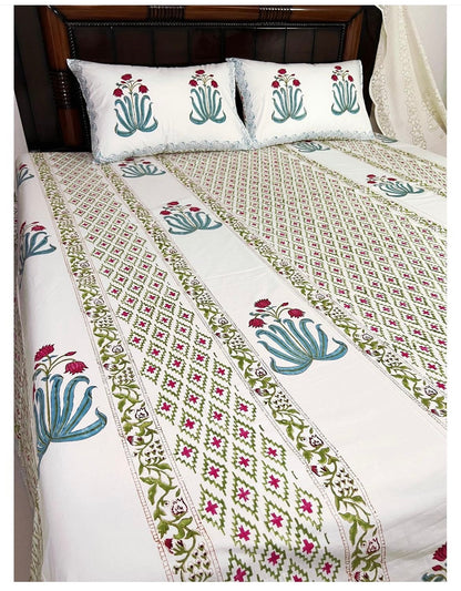 Manorama cotton bedsheet set - Heritagewear