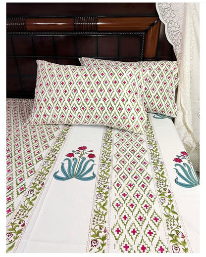 Manorama cotton bedsheet set - Heritagewear