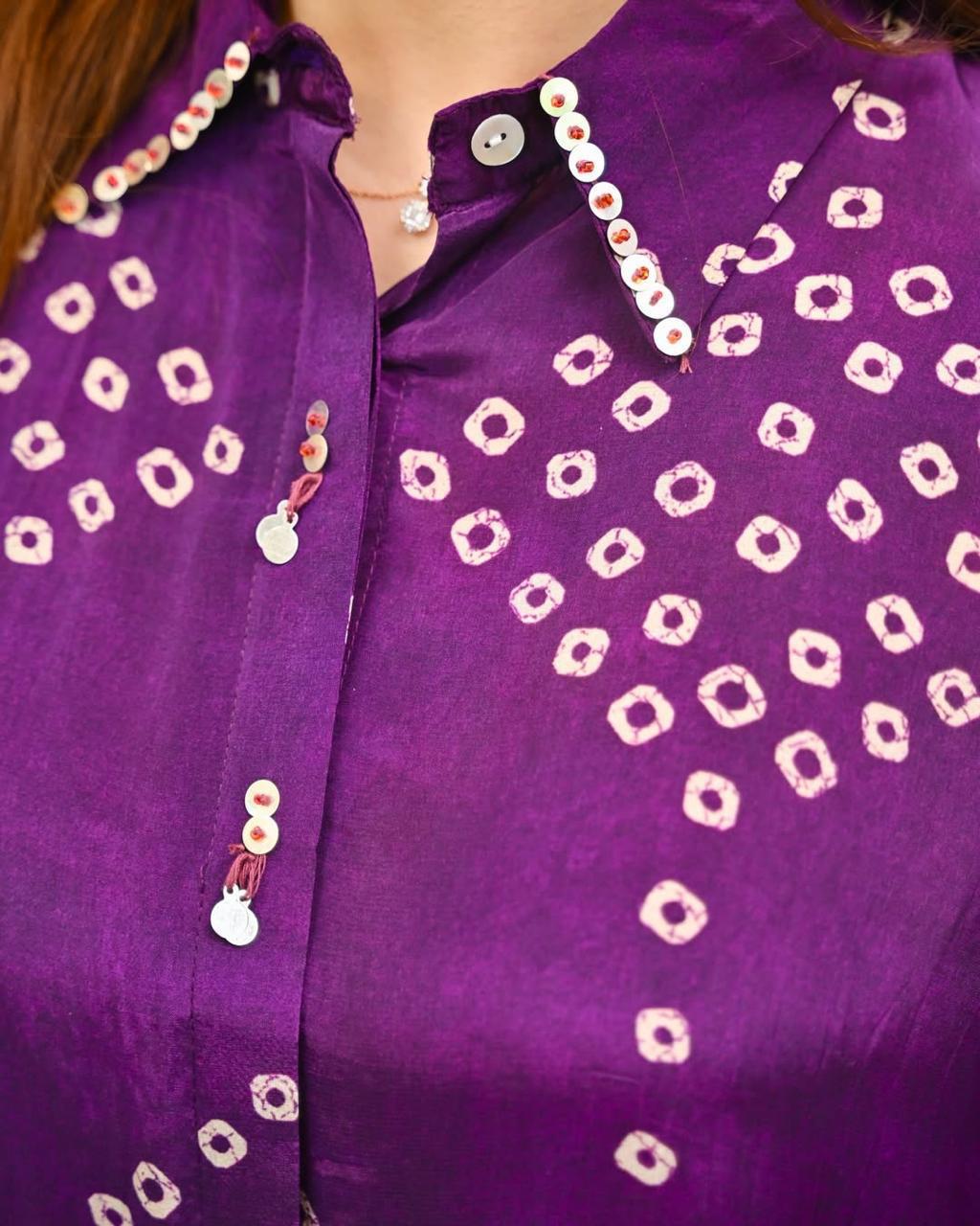 Bandhej Traditional Pure Cotton Co-Ord Set