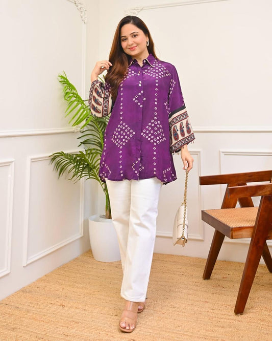 Bandhej Traditional Pure Cotton Co-Ord Set