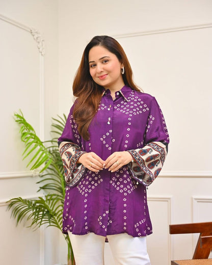 Bandhej Traditional Pure Cotton Co-Ord Set
