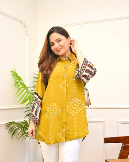 Bandhej Traditional Pure Cotton Co-Ord Set