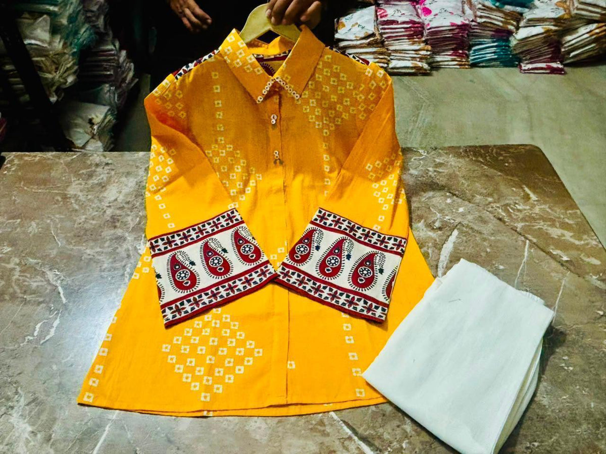 Bandhej Traditional Pure Cotton Co-Ord Set