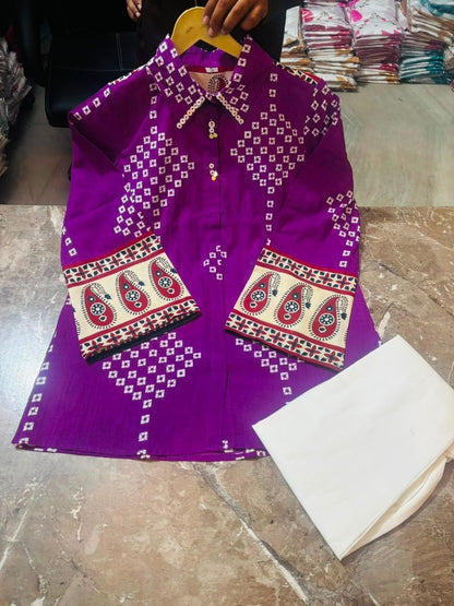 Bandhej Traditional Pure Cotton Co-Ord Set