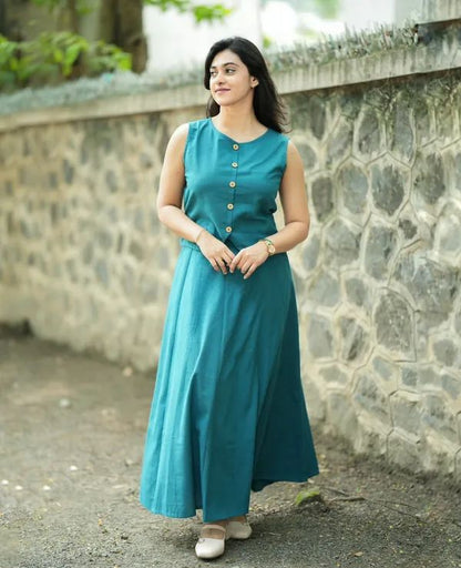 Traditional Women's Cotton Top and Skirt Co-Ord Set