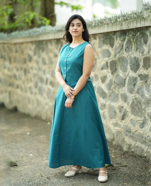 Traditional Women's Cotton Top and Skirt Co-Ord Set