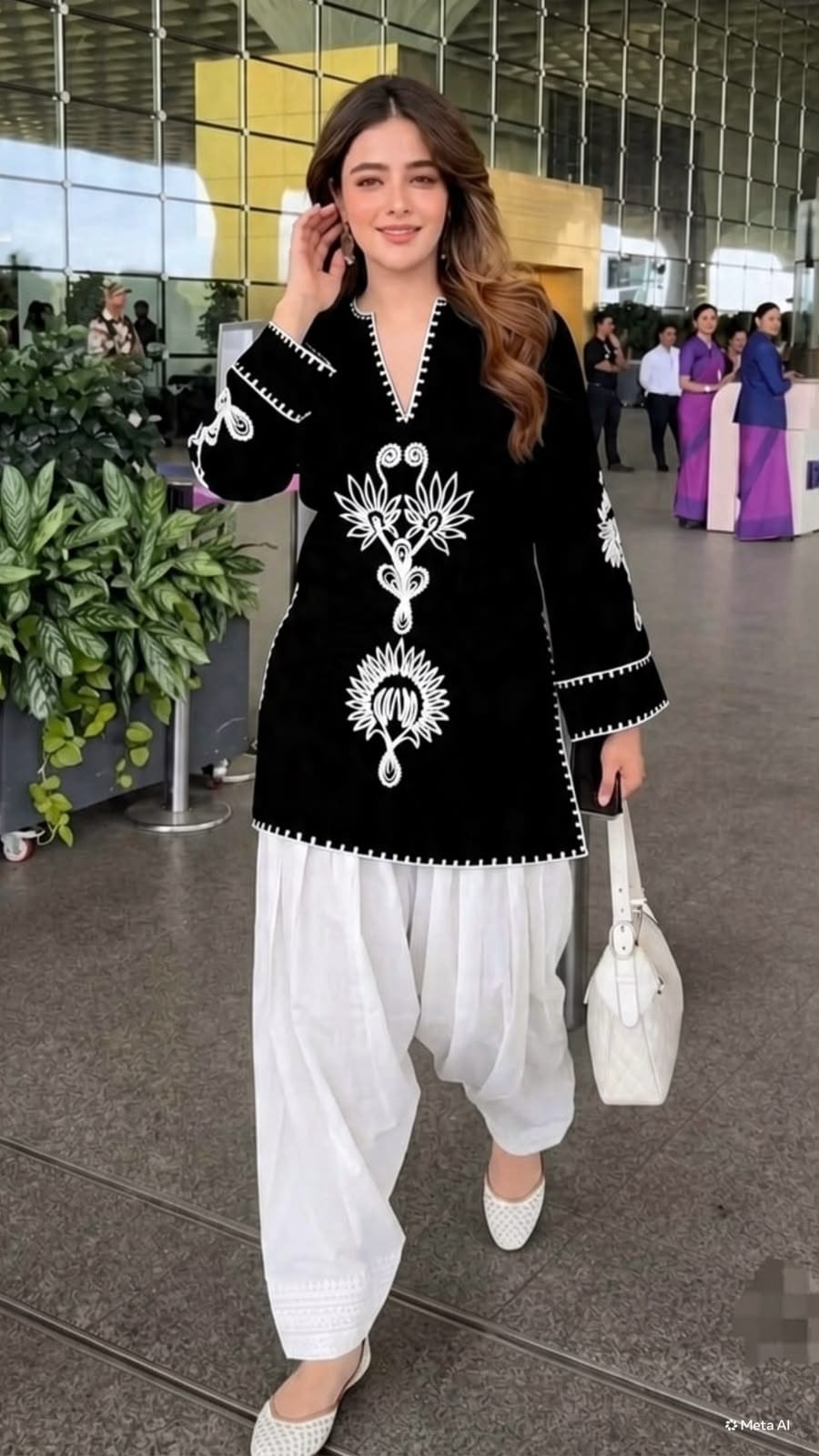 Pure Cotton Corset Style Embroidered Farshi Salwar Set