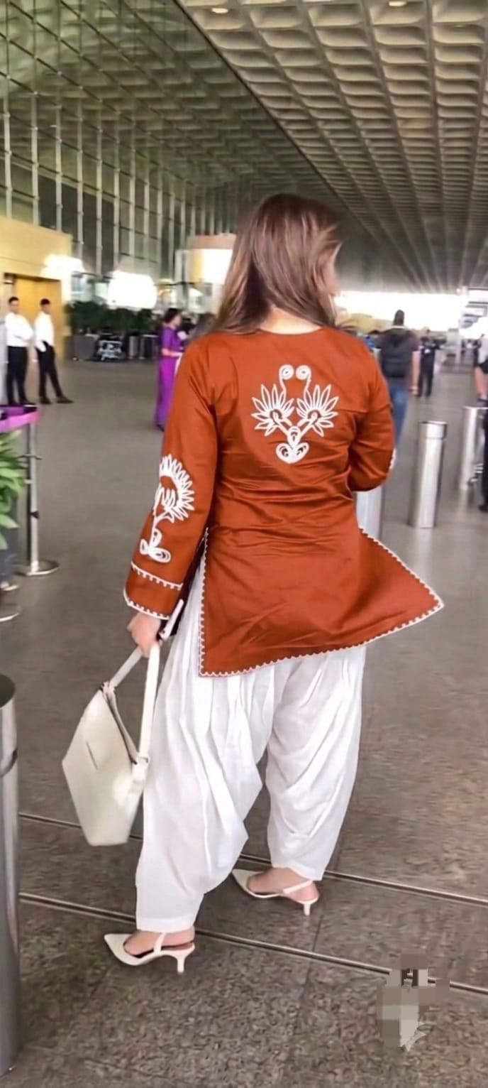 Pure Cotton Corset Style Embroidered Farshi Salwar Set