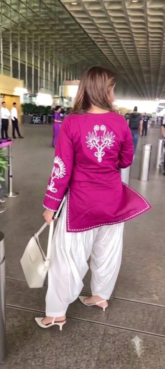 Pure Cotton Corset Style Embroidered Farshi Salwar Set