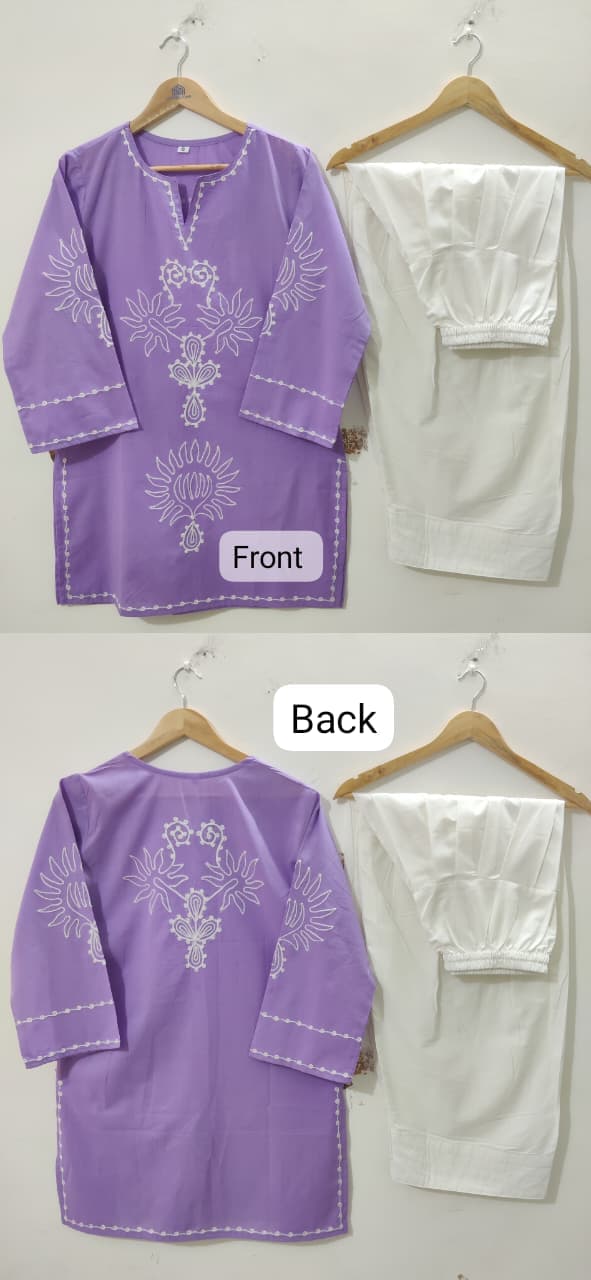 Pure Cotton Corset Style Embroidered Farshi Salwar Set