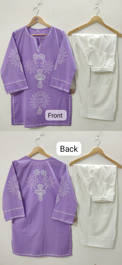 Pure Cotton Corset Style Embroidered Farshi Salwar Set