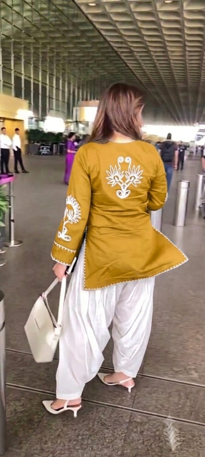 Pure Cotton Corset Style Embroidered Farshi Salwar Set