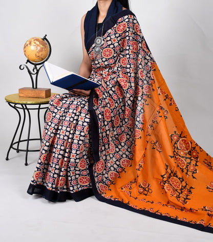 Khadi Saree in  Premium Design Print