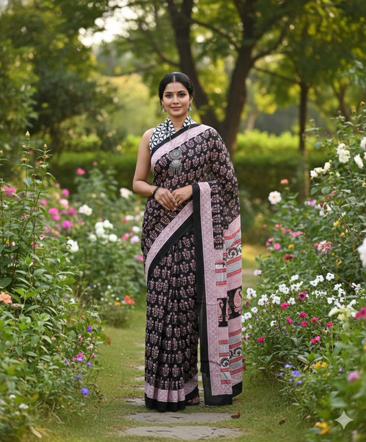 Authentic Jaipur Cotton Mulmul Saree