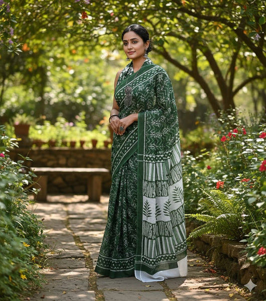 Authentic Jaipur Cotton Mulmul Saree