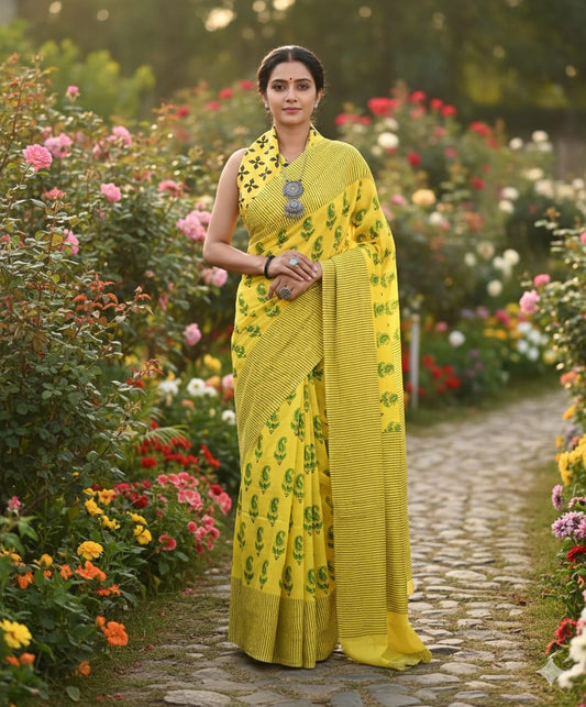 Authentic Jaipur Cotton Mulmul Saree