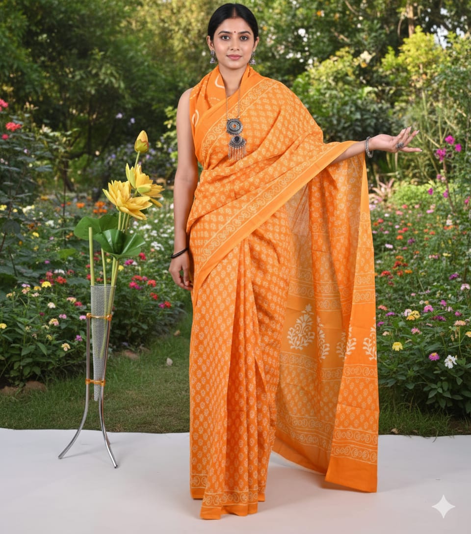 Authentic Jaipur Cotton Mulmul Saree