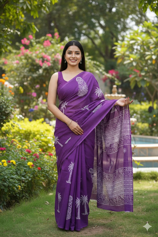 Authentic Jaipur Cotton Mulmul Saree