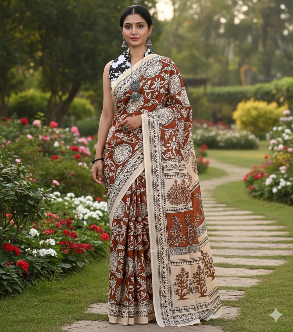 Authentic Jaipur Cotton Mulmul Saree