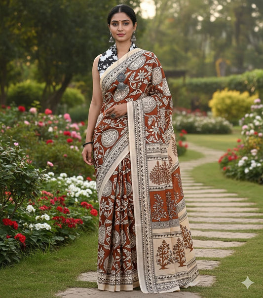 Authentic Jaipur Cotton Mulmul Saree