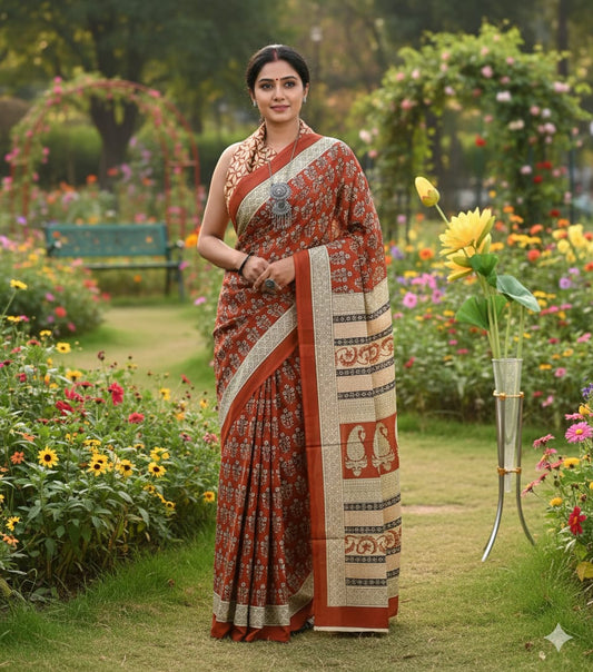 Authentic Jaipur Cotton Mulmul Saree